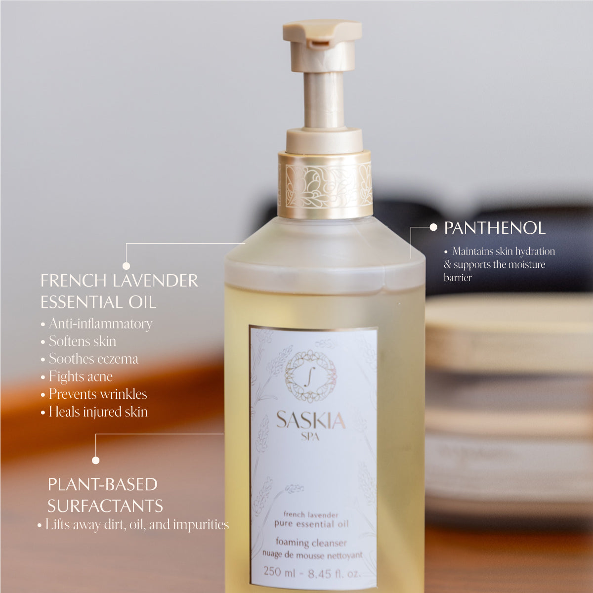 Foaming cleanser with french lavender pure essential oil – SASKIA Spa